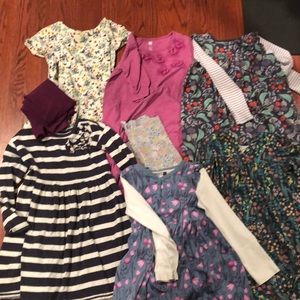 Girls Tea dresses (6) and 2 pairs of leggings